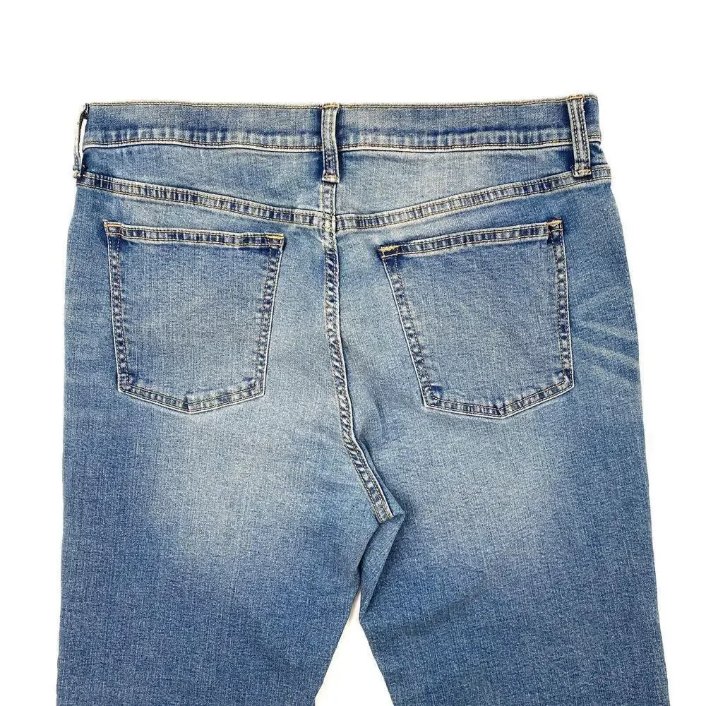 Old Navy Karate Slim Jeans Boys Size 18 Blue Distressed Adjustable‎ Waist Hemmed